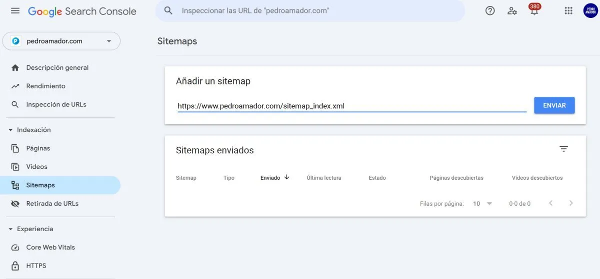 Enviar sitemap a Google