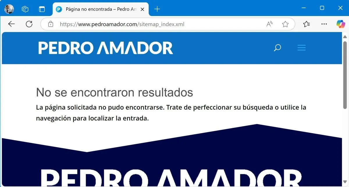 No se encuentra el sitemap
